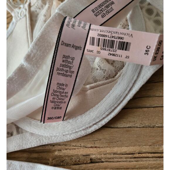 Victoria's Secret Dream Angels Pushup without Padding Bra Thong Set sz 36C/S New - Picture 7 of 7